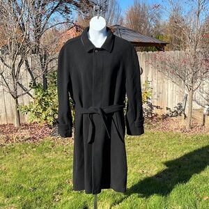 VTG GGG Clothes Classic Wool Black Trench Coat for Men Sz 44R